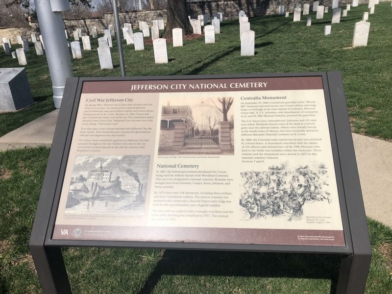 Jefferson City National Cemetery Marker image. Click for full size.