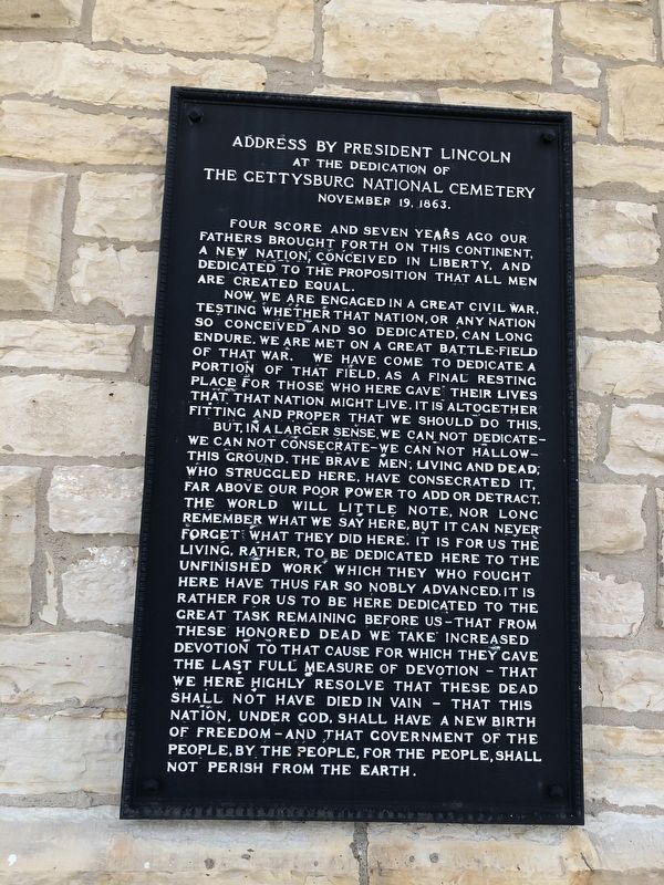 Address by President Lincoln at the dedication of The Gettysburg National Cemetery image. Click for full size.
