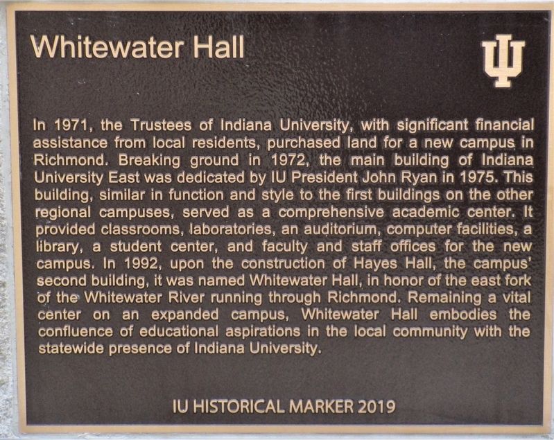 Whitewater Hall Marker image. Click for full size.
