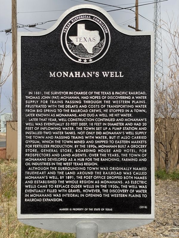 Monahan's Well Marker image. Click for full size.