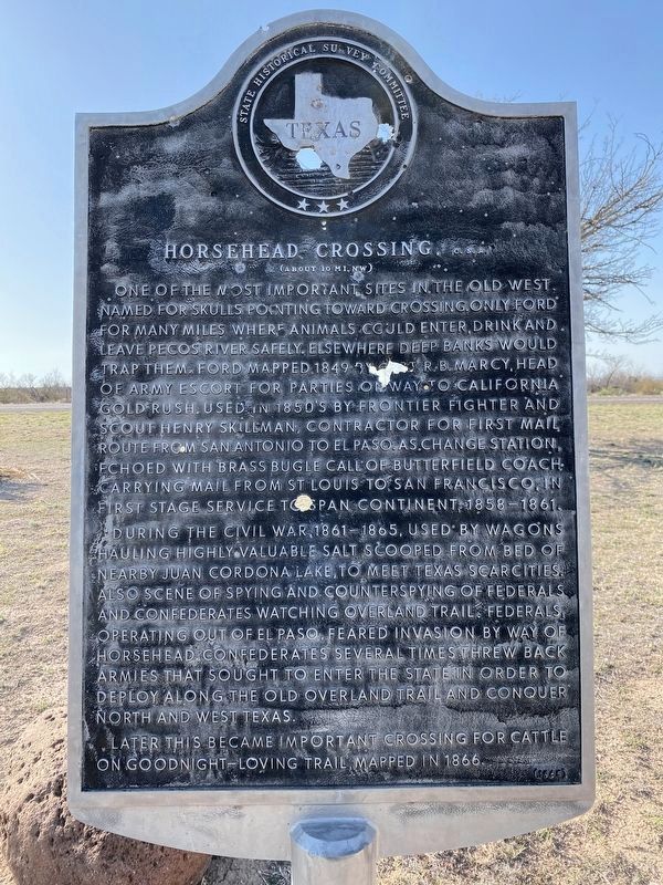 Horsehead Crossing, C.S.A. Marker image. Click for full size.
