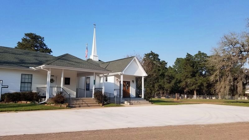 The Good Hope Church with the Fields Store Cemetery and Marker on the right image. Click for full size.