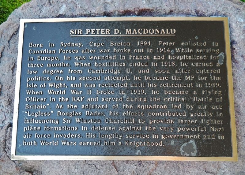 Sir Peter D. Macdonald Marker image. Click for full size.