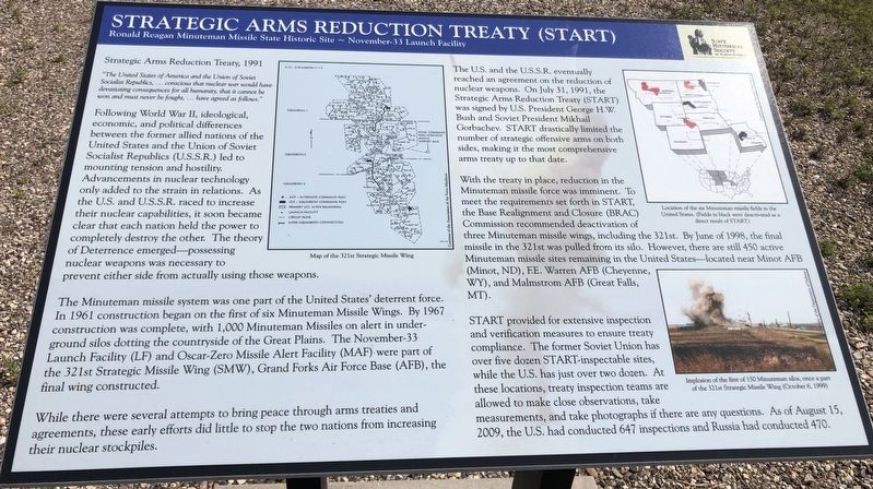 Strategic Arms Reduction Treaty (START) Marker image. Click for full size.