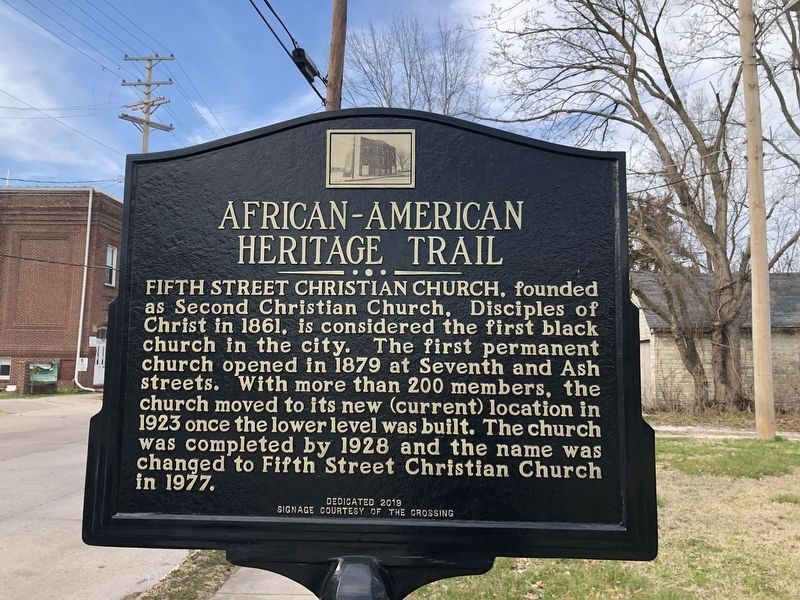 Fifth Street Christian Church side of the marker image. Click for full size.