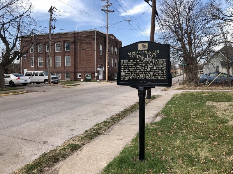 Fifth Street Christian Church side of the marker. Click for full size. Fifth Street Christian Church side of the marker image. Click for full size.