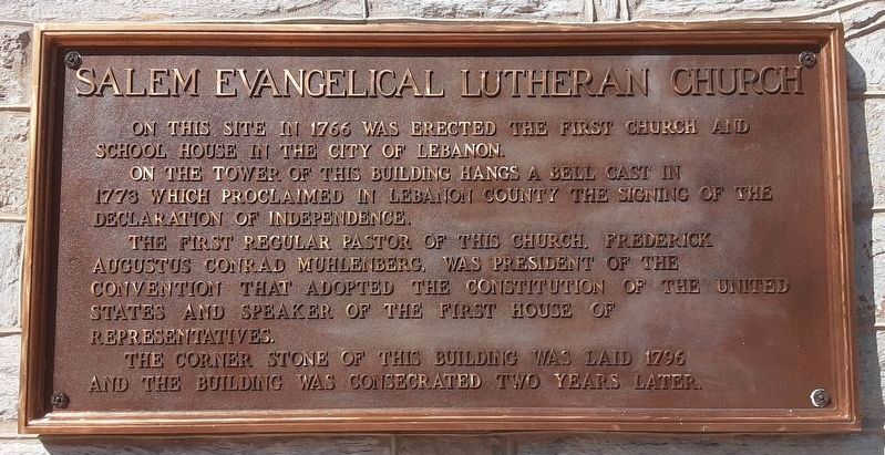 Salem Evangelical Lutheran Church Marker image. Click for full size.
