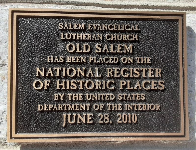 Salem Evangelical Lutheran Church NRHP Marker image. Click for full size.