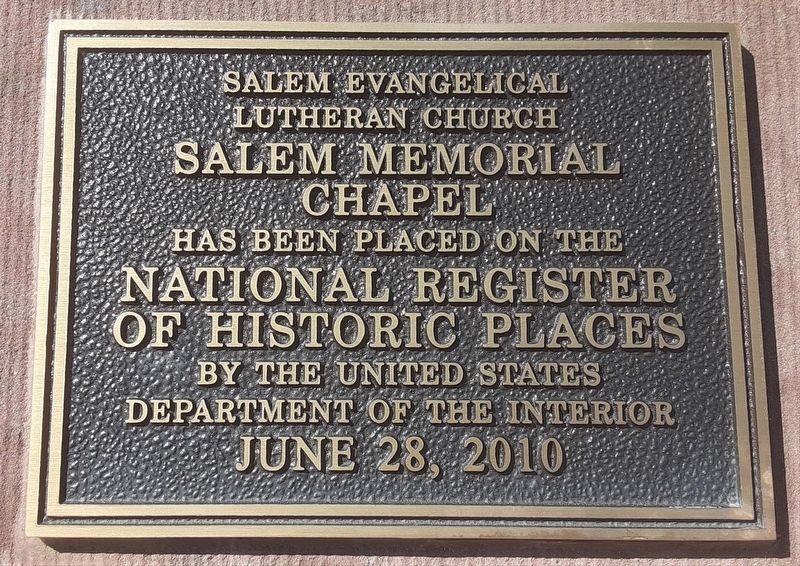 Salem Memorial Chapel NRHP Marker image. Click for full size.