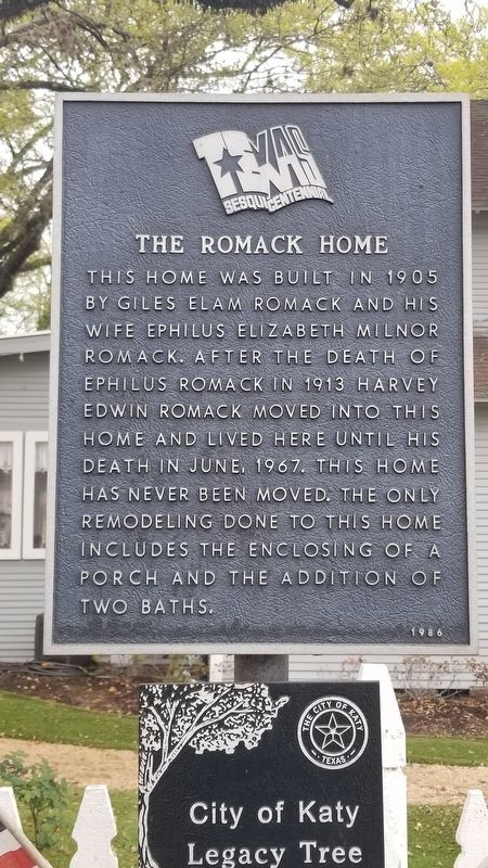 The Romack Home Marker image. Click for full size.