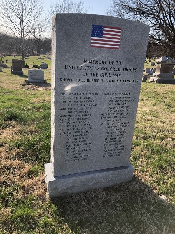 In Memory of the United States Colored Troops of the Civil War Marker image. Click for full size.