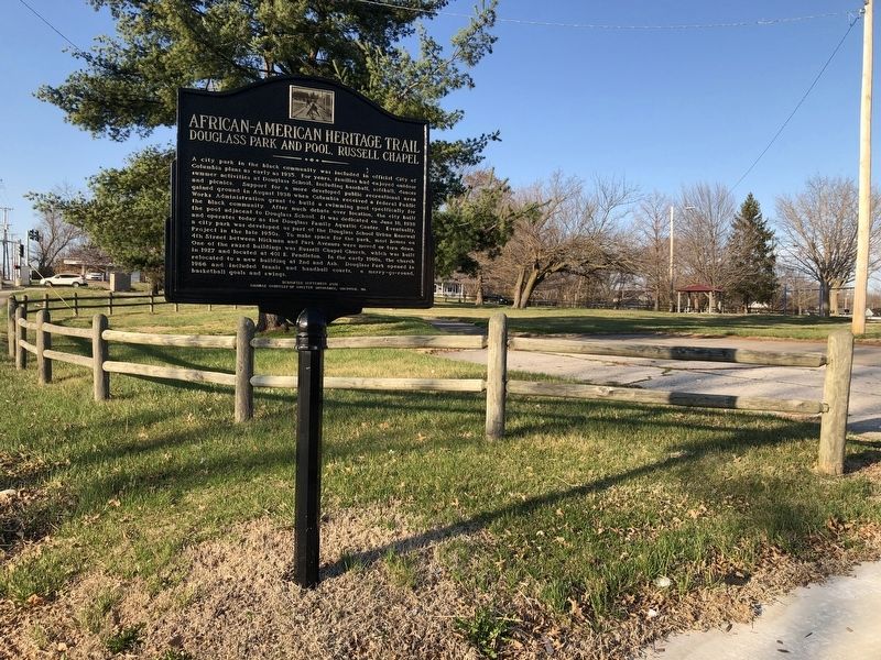 Douglass Park and Pool, Russell Chapel Marker. Click for full size. Douglass Park and Pool, Russell Chapel Marker image. Click for full size.