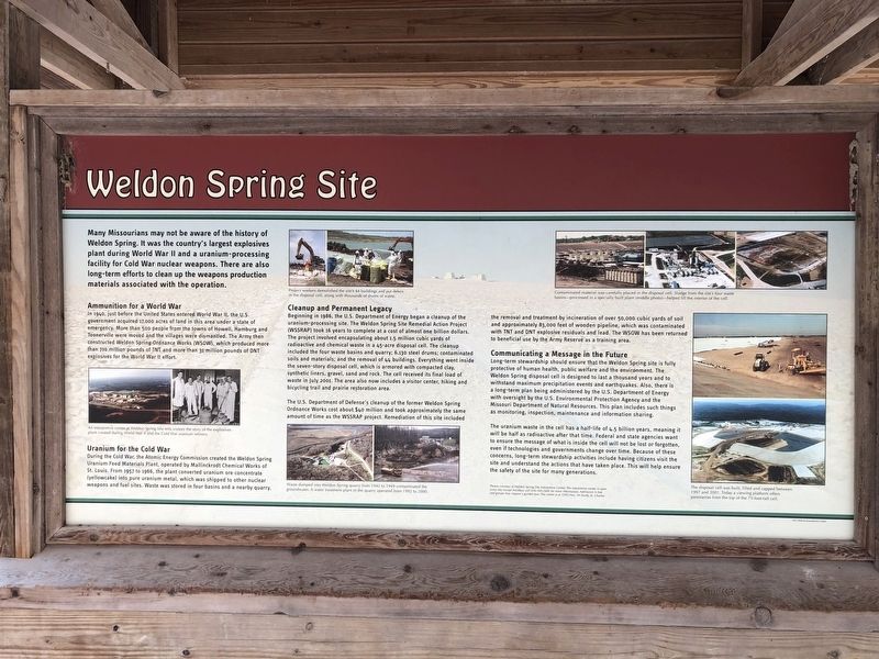 Weldon Spring Site Marker image. Click for full size.