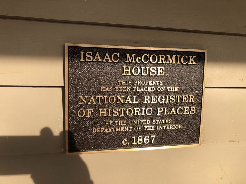 Isaac McCormick House Marker image. Click for full size.