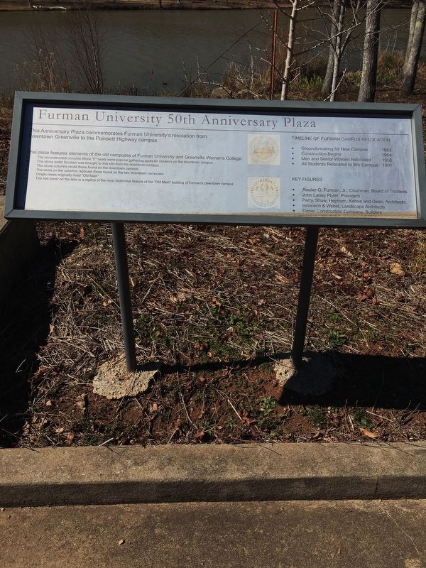 Furman University 50th Anniversary Plaza Marker image. Click for full size.