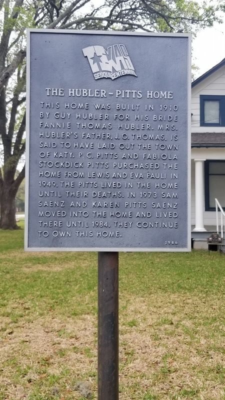 The Hubler-Pitts Home Marker image. Click for full size.