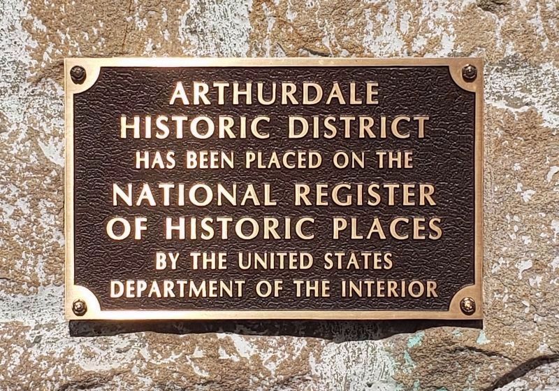 National Register of Historic Places plaque for the historic district. Click for full size. National Register of Historic Places plaque for the historic district image. Click for full size.