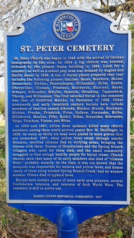 St. Peter Cemetery Marker image. Click for full size.