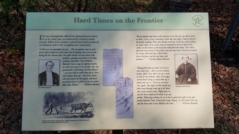 Hard Times on the Frontier Marker image. Click for full size.