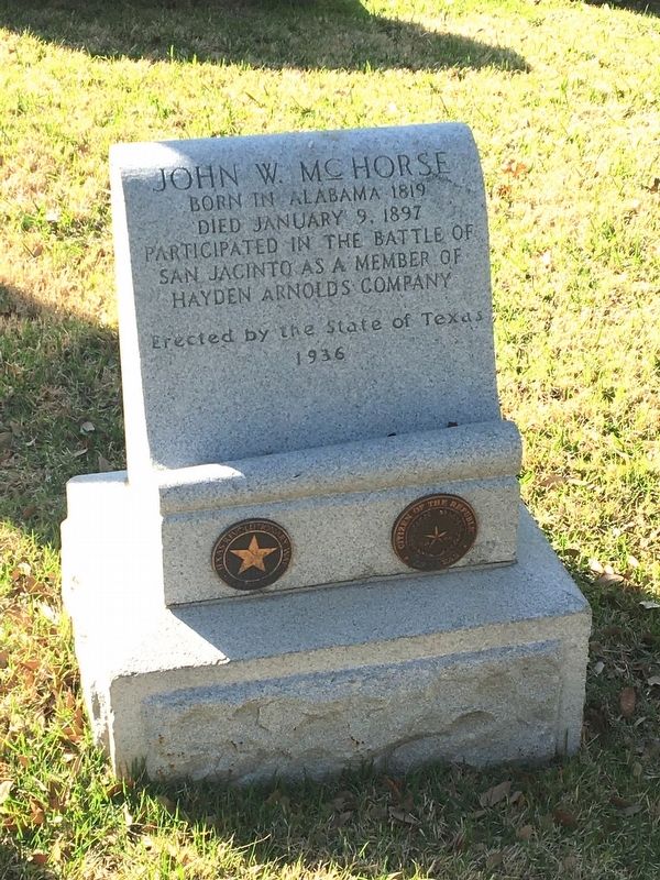 John W. McHorse Marker. Click for full size. John W. McHorse Marker image. Click for full size.