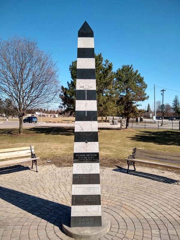 Farmington/Farmington Hills Baseline Obelisk — west face. Click for full size. Farmington/Farmington Hills Baseline Obelisk — west face image. Click for full size.