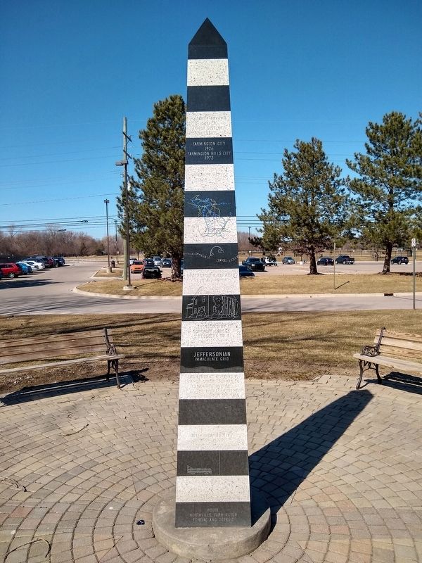 Farmington/Farmington Hills Baseline Obelisk — south face image. Click for full size.