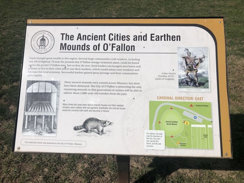 The Ancient Cities and Earthen Mounds of O'Fallon Marker image. Click for full size.
