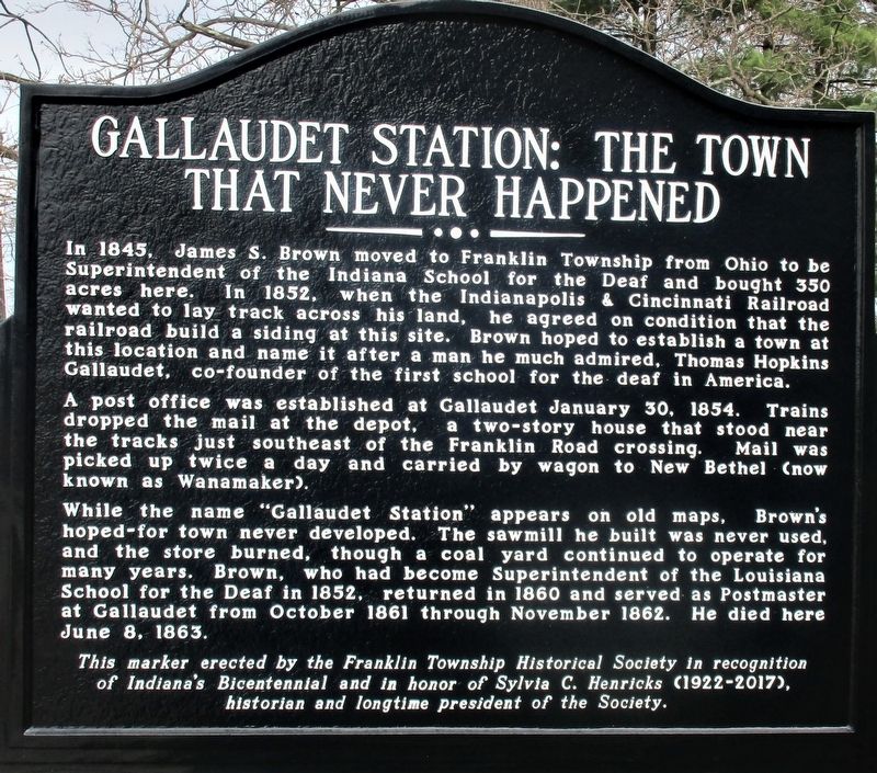 Gallaudet Station: The Town That Never Happened Marker image. Click for full size.