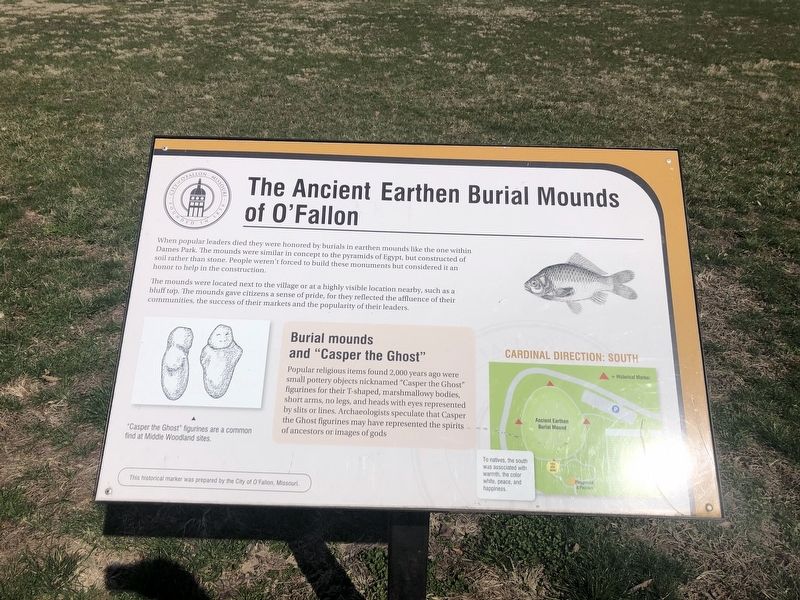 The Ancient Earthen Burial Mounds of O'Fallon Marker image. Click for full size.