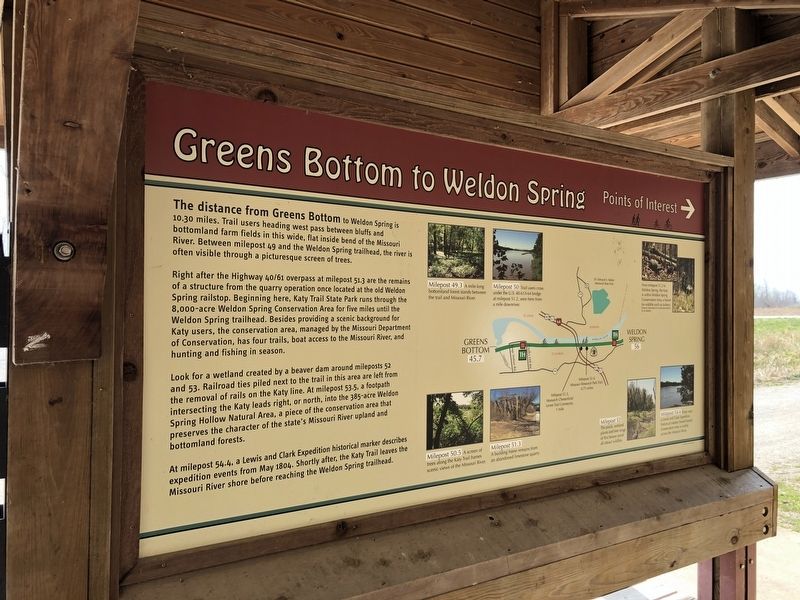 Greens Bottom to Weldon Spring Marker image. Click for full size.