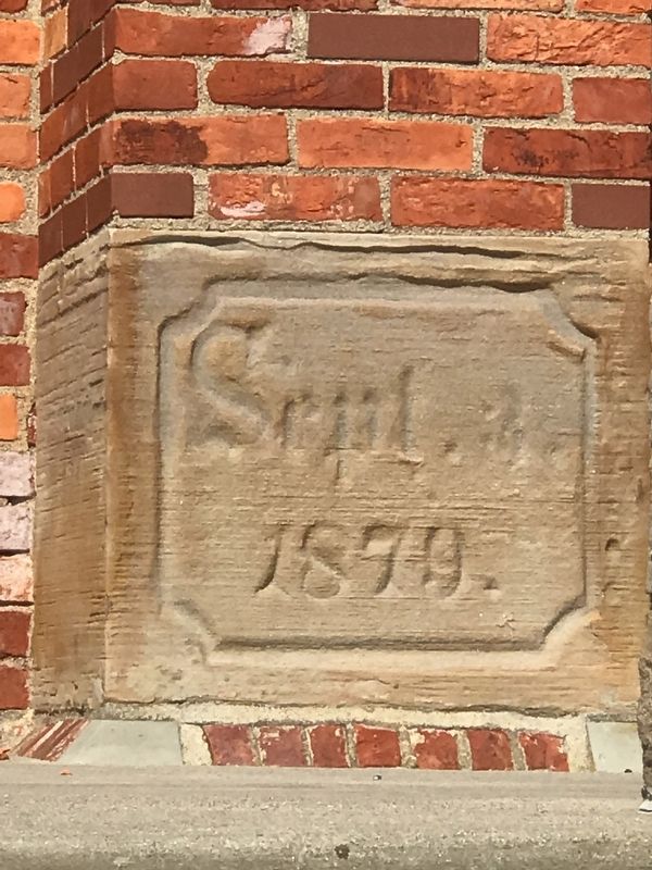 Cornerstone for the First Congregational Church in St. Clair image. Click for full size.