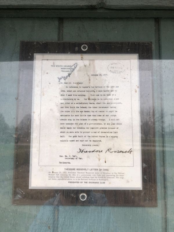 Theodore Roosevelt Letter on Cuba image. Click for full size.
