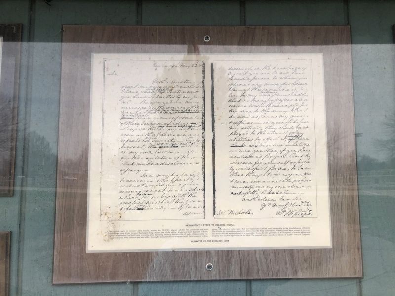 Washington's Letter to Colonel Nicola image. Click for full size.