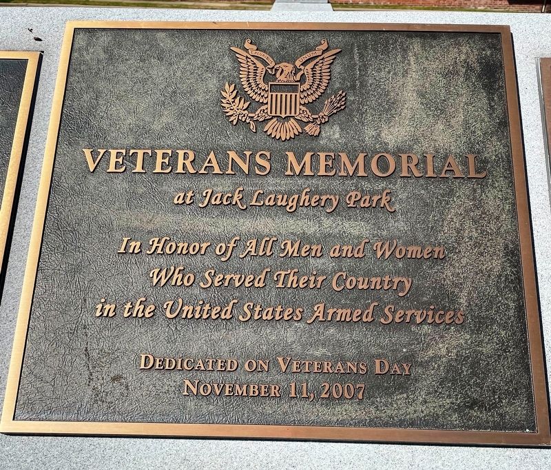 Veterans Memorial At Jack Laughery Park Marker image. Click for full size.