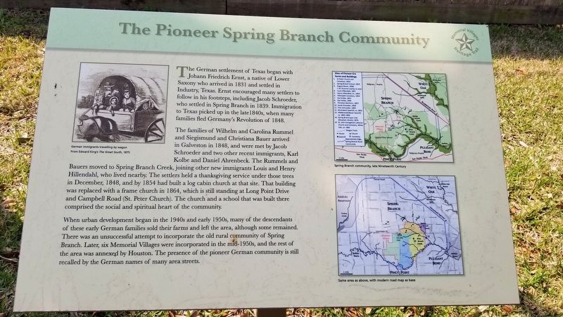 The Pioneer Spring Branch Community Marker image. Click for full size.