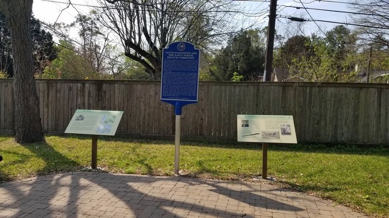 The Pioneer Spring Branch Community Marker is the first marker on the left of the three markers image. Click for full size.