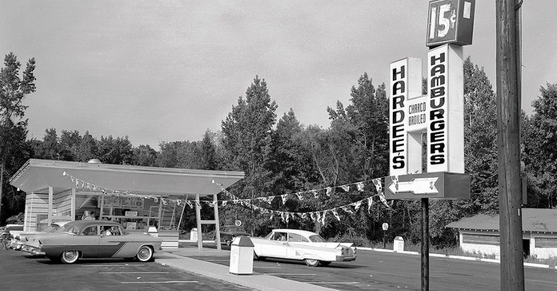 Rocky Mount, NC, Hardees c. 1961 image. Click for full size.