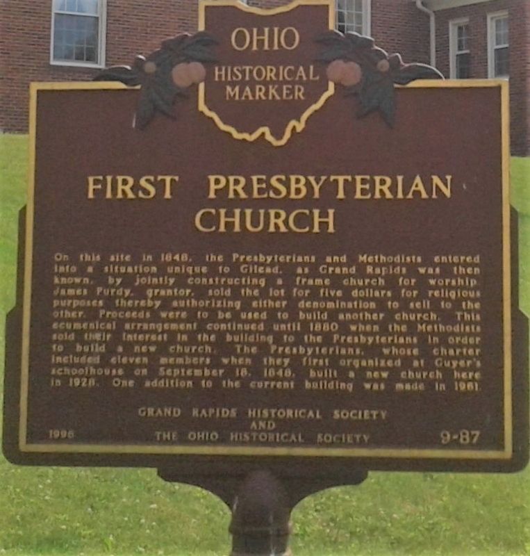 First Presbyterian Church Marker image. Click for full size.