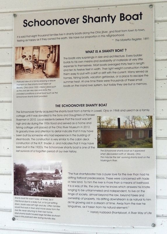 Schoonover Shanty Boat Marker image. Click for full size.