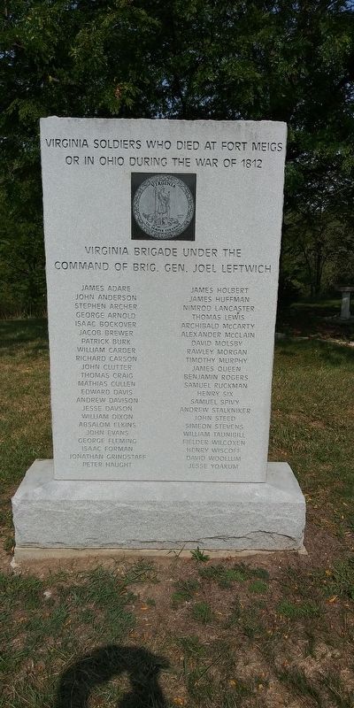 Virginia Soldiers Who Died At Fort Meigs - Or In Ohio During the War of 1812 Marker image. Click for full size.