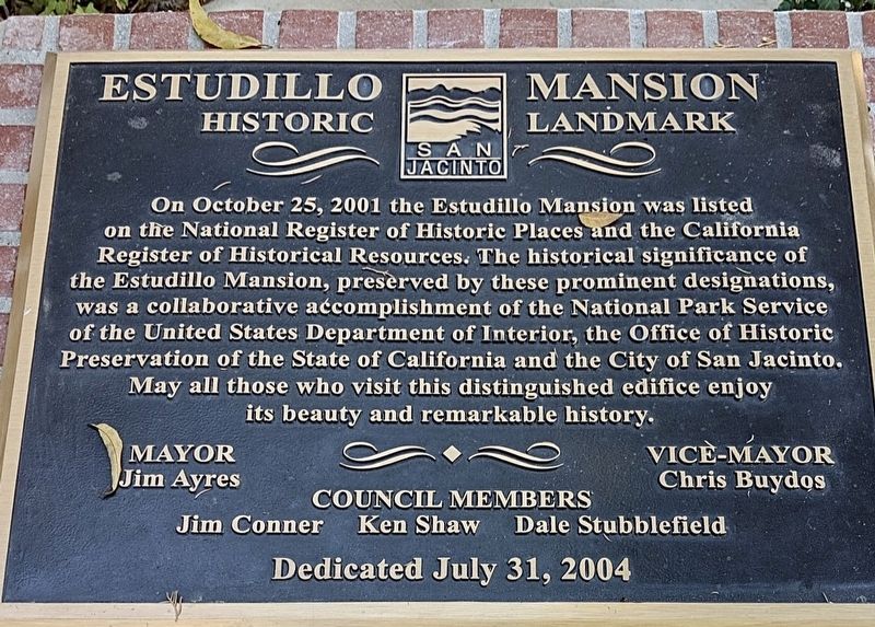 Estudillo Mansion Marker image. Click for full size.
