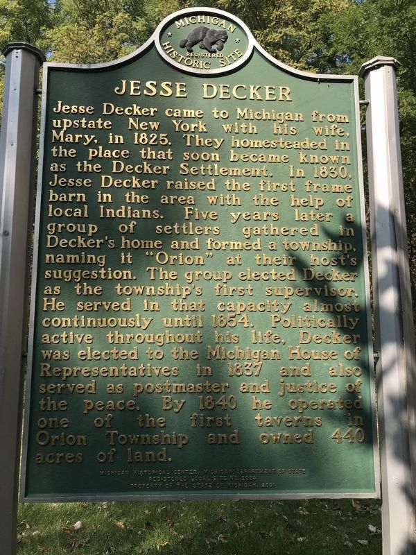 Jesse Decker Marker, Side B image. Click for full size.