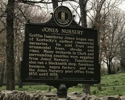 Jones Nursery side of marker. Click for full size. Jones Nursery side of marker image. Click for full size.