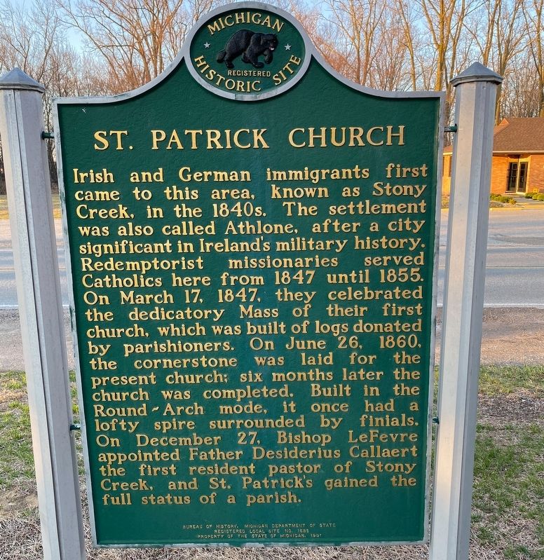 St. Patrick Church Marker image. Click for full size.