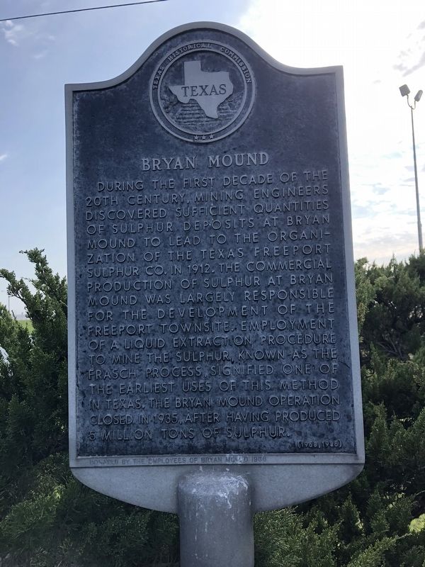 Bryan Mound Marker. Click for full size. Bryan Mound Marker image. Click for full size.