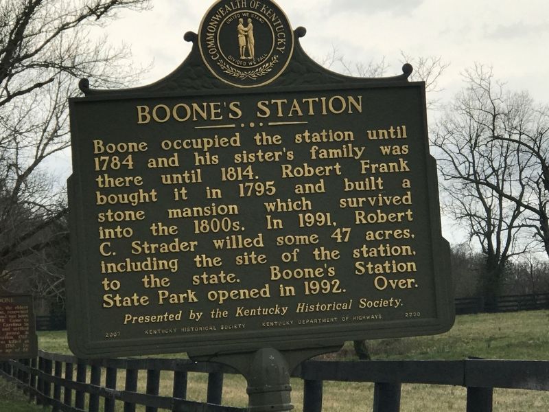 Boone's Station Marker (Side B) image. Click for full size.