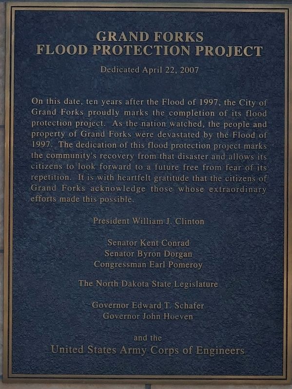 Grand Forks Flood Protection Project Marker image. Click for full size.