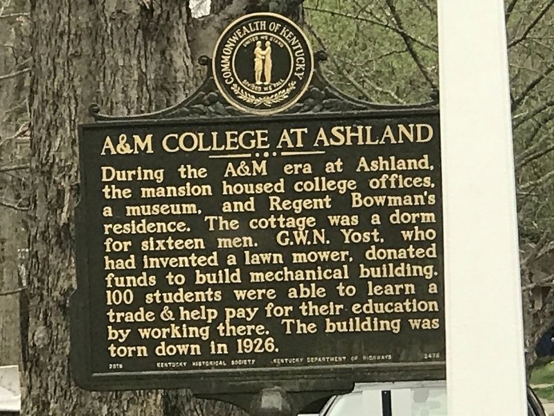A&M College at Ashland Marker (Side B) image. Click for full size.