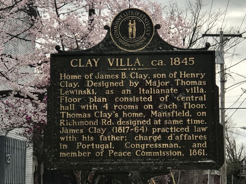 Clay Villa, ca. 1845 Marker. Click for full size. Clay Villa, ca. 1845 Marker image. Click for full size.