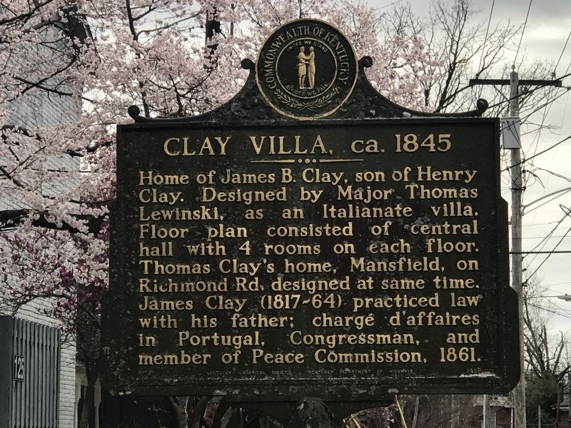 Clay Villa, ca. 1845 Marker image. Click for full size.